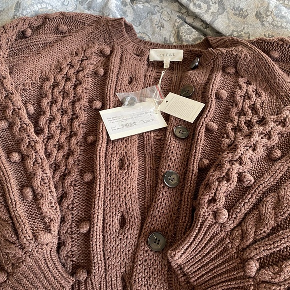 THE GREAT. NWT 😍 Mountainside Cardigan in Dark Cedar. Size 1 (s) - Picture 3 of 6